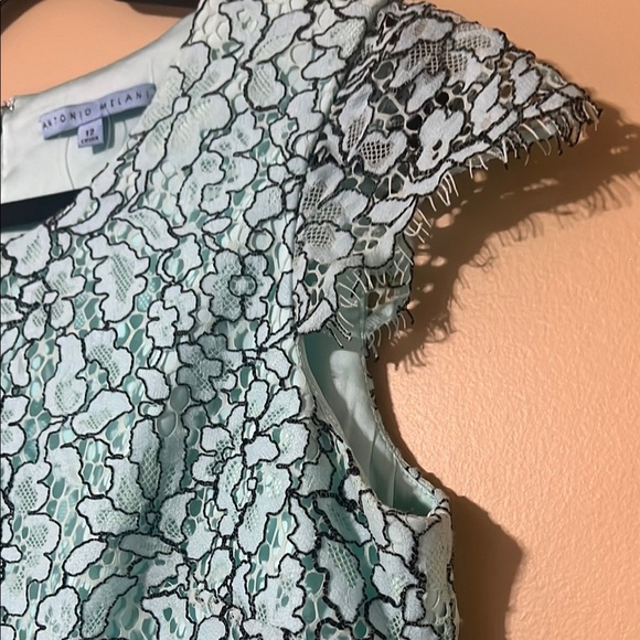 Elegant Lace Overlay Dress Turquoise Mint - Picture 5 of 16